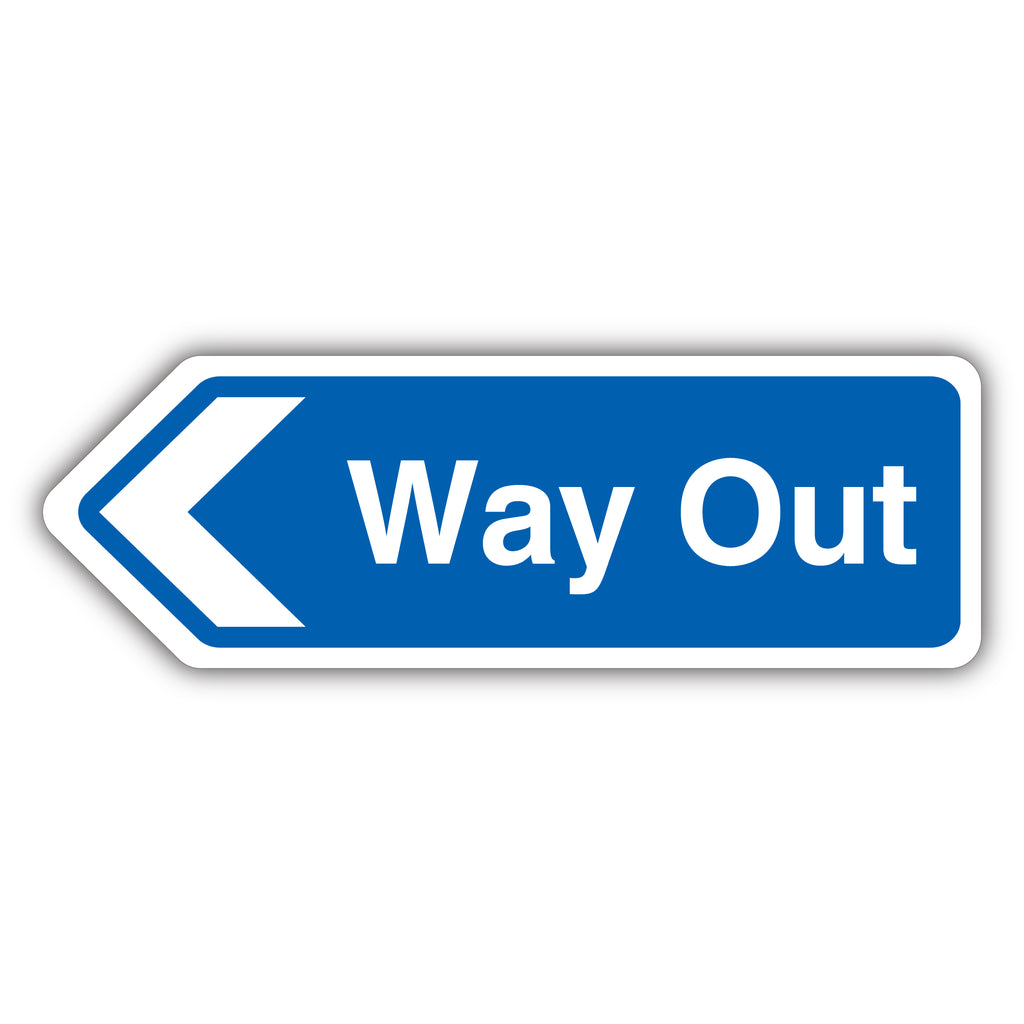 Way Out Arrow Left Safety Sign High Visibility For Parking