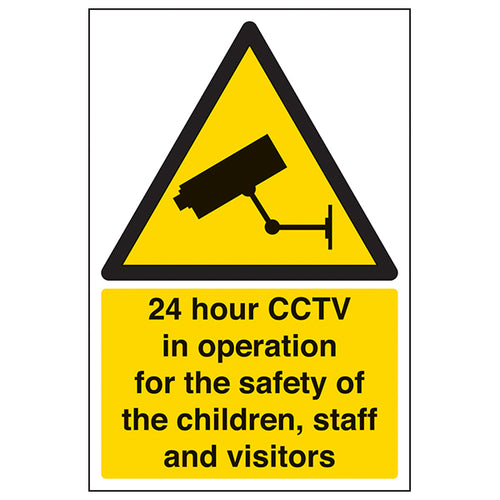24 Hour CCTV In Operation Safety Sign School Compliant