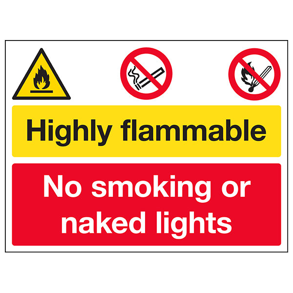 Highly Flammable No Smoking Safety Sign Worker Safety